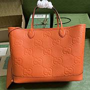 Gucci Jumbo GG Large Tote Bag In Orange Leather Size 40 x 33 x 19 cm - 1