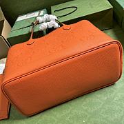 Gucci Jumbo GG Large Tote Bag In Orange Leather Size 40 x 33 x 19 cm - 2