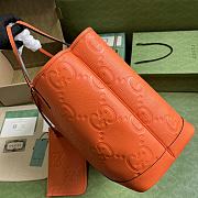 Gucci Jumbo GG Large Tote Bag In Orange Leather Size 40 x 33 x 19 cm - 3