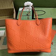 Gucci Jumbo GG Large Tote Bag In Orange Leather Size 40 x 33 x 19 cm - 4