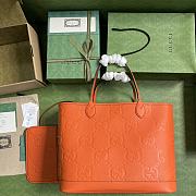 Gucci Jumbo GG Large Tote Bag In Orange Leather Size 40 x 33 x 19 cm - 6