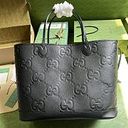 Gucci Jumbo GG Large Tote Bag In Black Leather Size 40 x 33 x 19 cm - 3