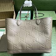 Gucci Jumbo GG Large Tote Bag In Taupe Leather Size 40 x 33 x 19 cm - 2