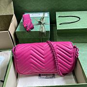 Gucci GG Marmont Shoulder Bag In Rose Pink Leather Size 26.5 x 13 x 7 cm - 3