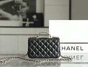 Chanel Rhinestone Portable Flap Bag Black Mini Size 18 x 11.5 x 6.5 cm - 3