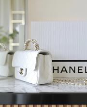 Chanel Rhinestone Portable Flap Bag White Mini Size 18 x 11.5 x 6.5 cm - 3