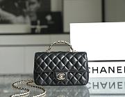 Chanel Rhinestone Portable Flap Bag Black Size 20 x 12 x 6.5 cm - 1