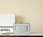 Chanel WOC Lambskin Blue Bag Size 12 x 19.5 x 3.5 cm - 6