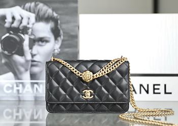 Chanel WOC Lambskin Black Bag Size 12 x 19.5 x 3.5 cm