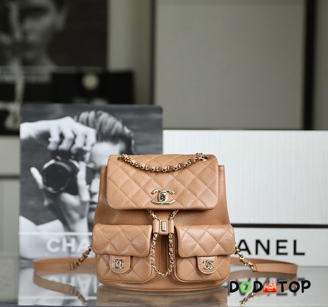 Chanel Double Pocket Retro Backpack Caramel Size 20.5 x 20 x 15 cm - 1
