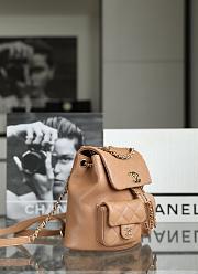 Chanel Double Pocket Retro Backpack Caramel Size 20.5 x 20 x 15 cm - 2
