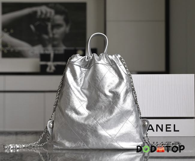 Chanel 22 Silver Backpack Size 29 x 34 x 10.5 cm - 1