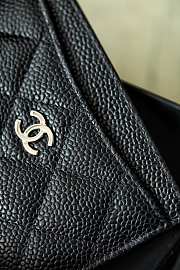 Chanel Card Holder Caviar Black Silver Size 7.5 x 11.2 x 0.5 cm - 4