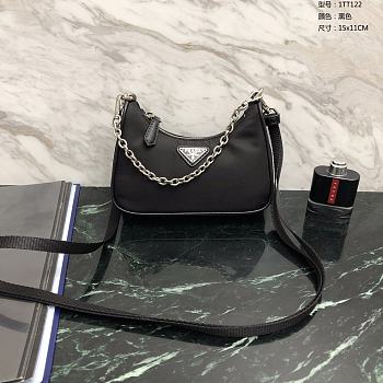 Prada Mini Hobo Bag Black 15 x 11 cm