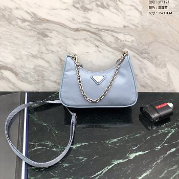 Prada Mini Hobo Bag Blue 15 x 11 cm