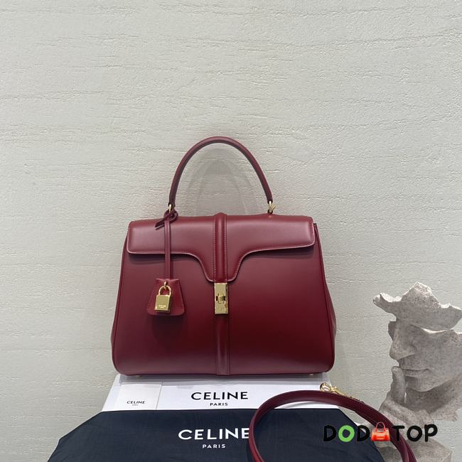 Celine Classique 16 Bag In Satinated Calfskin Red Size 32 x 23.5 x 13 cm - 1
