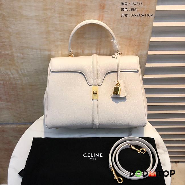 Celine Classique 16 Bag In Satinated Calfskin White Size 32 x 23.5 x 13 cm - 1