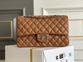 Chanel Flap Bag Lambkin Brown Size 15.5 x 25.5 x 6.5 cm