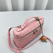 Loro Piana Pocket Ostrich Leather Handbag Pink Size 19 × 7 × 12 cm - 6