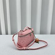 Loro Piana Pocket Ostrich Leather Handbag Pink Size 19 × 7 × 12 cm - 5