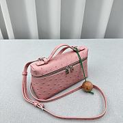 Loro Piana Pocket Ostrich Leather Handbag Pink Size 19 × 7 × 12 cm - 3