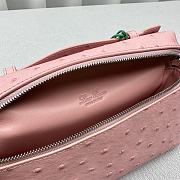 Loro Piana Pocket Ostrich Leather Handbag Pink Size 19 × 7 × 12 cm - 2