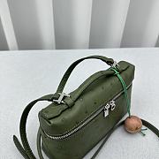 Loro Piana Pocket Ostrich Leather Handbag Green Size 19 × 7 × 12 cm - 6