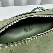 Loro Piana Pocket Ostrich Leather Handbag Green Size 19 × 7 × 12 cm - 4