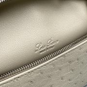 Loro Piana Pocket Ostrich Leather Handbag White Size 19 × 7 × 12 cm - 4