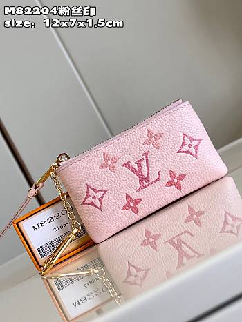 Louis Vuitton Key Pouch Pink M82204 Size 12 x 7 x 1.5 cm
