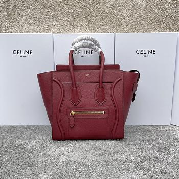 Celine Luggage Micro Red Wine 27 x 27 x 15 cm
