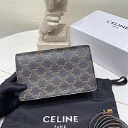 Celine Wallet On Strap Triomphe Canvas Size 20 x 11.5 cm - 3