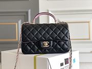 Chanel Flap Handle  Bag Lambskin In Black Size 12 x 20 x 6 cm - 1