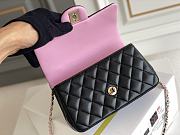 Chanel Flap Handle  Bag Lambskin In Black Size 12 x 20 x 6 cm - 6