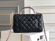 Chanel Flap Handle  Bag Lambskin In Black Size 12 x 20 x 6 cm - 4