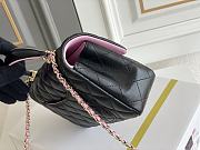 Chanel Flap Handle  Bag Lambskin In Black Size 12 x 20 x 6 cm - 3