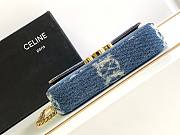 Celine Triomphe Small Denim Chain Bag Size 20.5 x 10.5 x 4 cm - 6