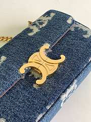 Celine Triomphe Small Denim Chain Bag Size 20.5 x 10.5 x 4 cm - 4