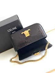 Celine Triomphe Small Black Bling Chain Bag Size 20.5 x 10.5 x 4 cm - 5