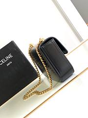 Celine Triomphe Small Black Gold Hardware Chain Bag Size 20.5 x 10.5 x 4 cm - 6