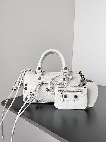 Balenciaga Le Cagole Mini Duffle Bag White Size 19.8 x 14 x 11.9 cm