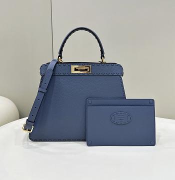 Fendi Peakaboo Medium Handbag Blue Size 33 × 12 × 25 cm