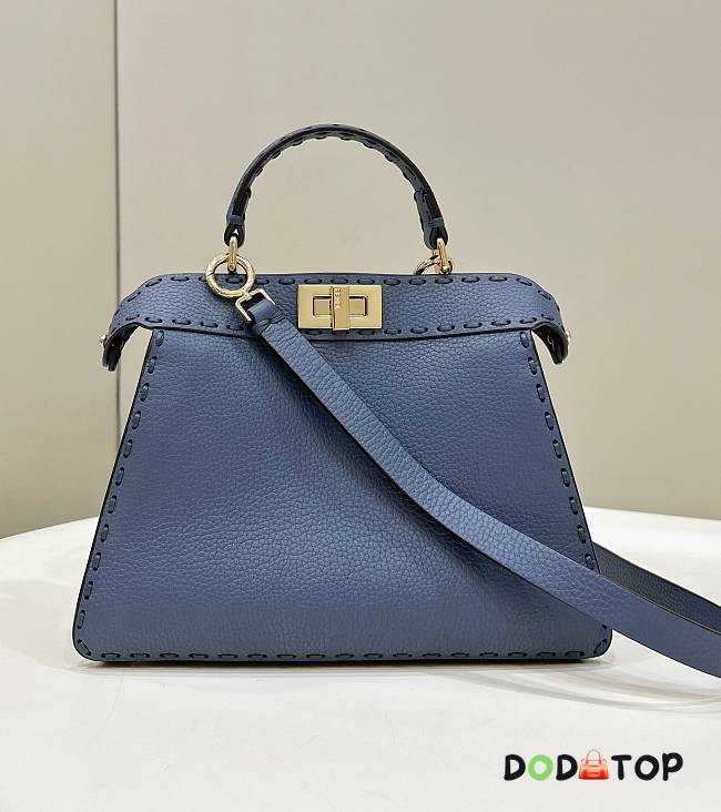 Fendi Peakaboo Calfskin Handbag Blue Size 27 × 11 × 20 cm - 1