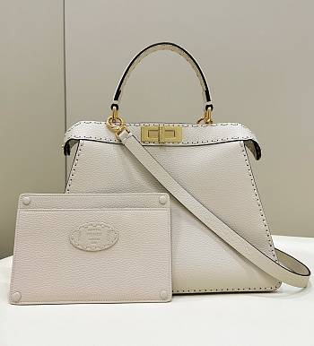 Fendi Peakaboo Medium Handbag White Size 33 × 12 × 25 cm