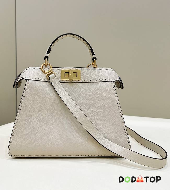Fendi Peakaboo Calfskin Handbag White Size 27 × 11 × 20 cm - 1
