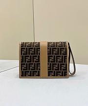  Fendi Clutch Brown FF Fabric Bag Size 26 x 9 x 19 cm - 2