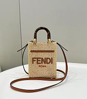 Fendi New Look Mini Square Bag Straw Size 13.5 x 5.5 x 18 cm - 1