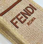 Fendi New Look Mini Square Bag Straw Size 13.5 x 5.5 x 18 cm - 5