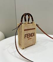 Fendi New Look Mini Square Bag Straw Size 13.5 x 5.5 x 18 cm - 4