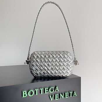 Bottega Veneta Knot Silver Bag Size 20.5 x 6 x 12.5 cm